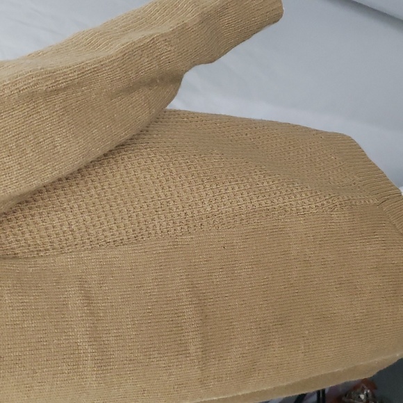 Woolrich Womens Small Tan Clapshaw Cowl Waffle Knit Tunic Sweater Nylon Wool - Picture 8 of 10